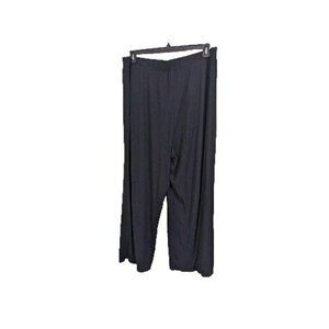Old Navy Ribbed Wide Leg Pants Womens Size XL Black Flowy Pull On Stretch Comfy